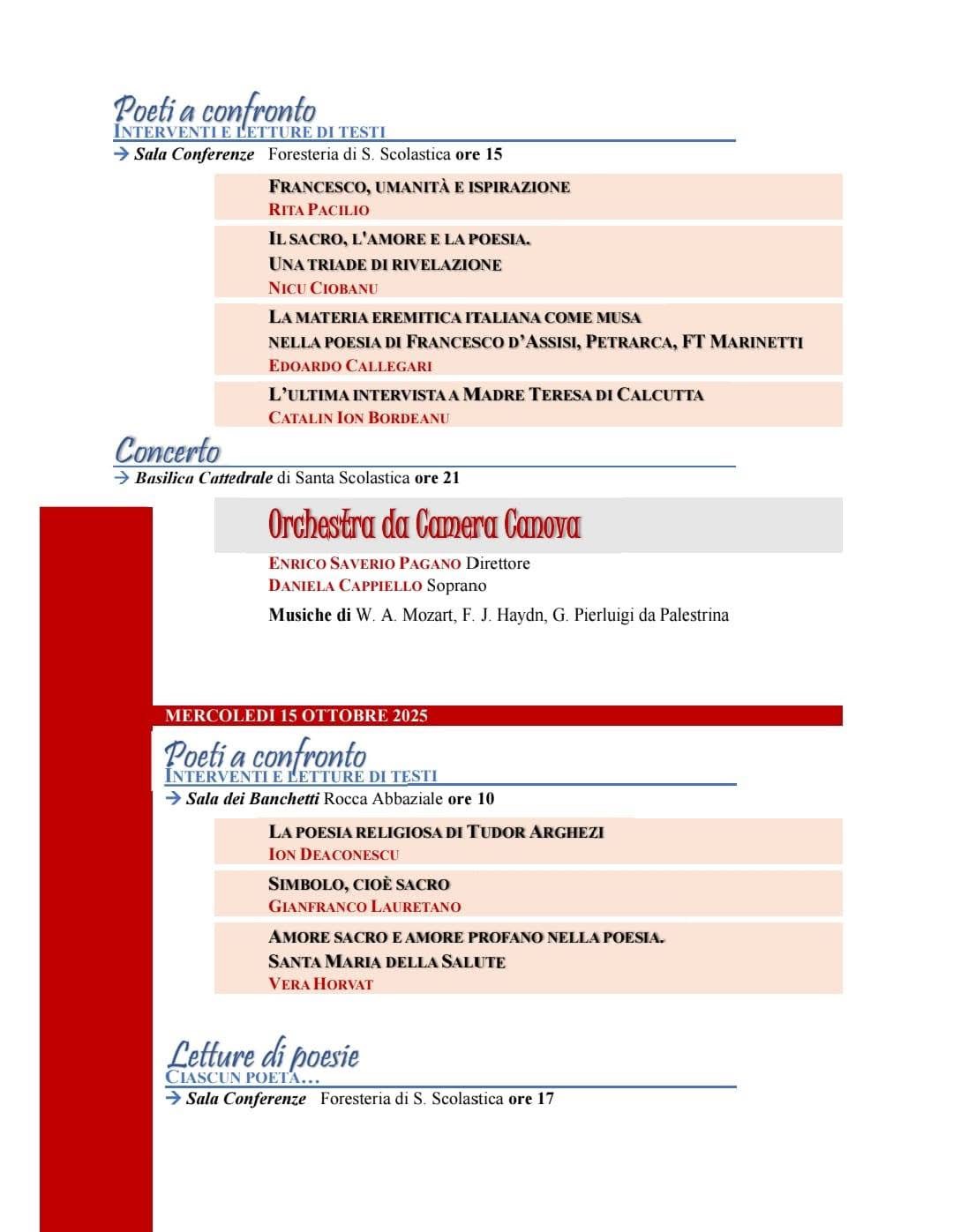 Festival Internazionale di Poesia Subiaco 2025 - Programma Pagina 2
